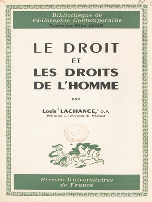 cover image of Le droit et les droits de l'homme